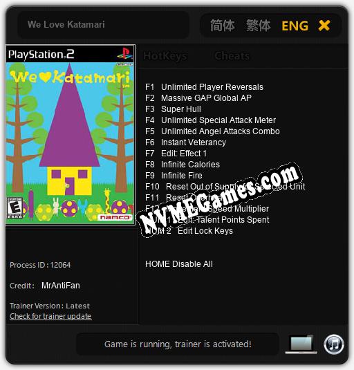 Treinador liberado para We Love Katamari [v1.0.3]