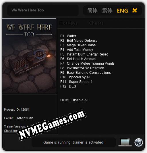 Treinador liberado para We Were Here Too [v1.0.6]