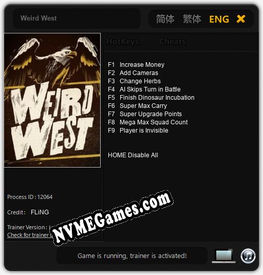 Treinador liberado para Weird West [v1.0.4]