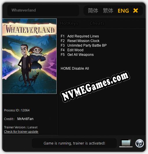 Whateverland: Trainer +5 [v1.9]