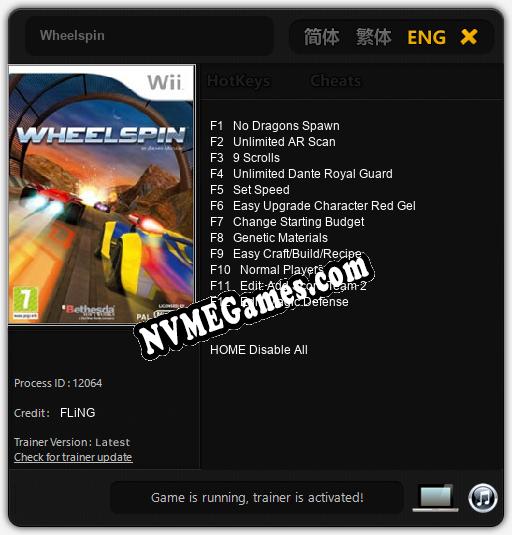 Wheelspin: Cheats, Trainer +12 [FLiNG]