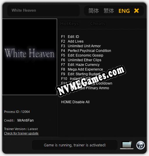 White Heaven: Trainer +12 [v1.5]