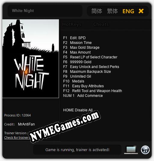 White Night: Trainer +13 [v1.8]