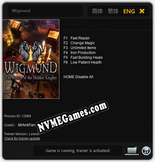 Treinador liberado para Wigmund [v1.0.4]