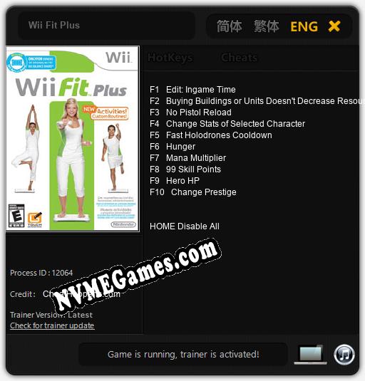 Wii Fit Plus: Cheats, Trainer +10 [CheatHappens.com]