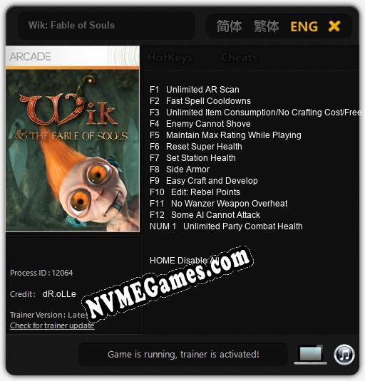 Wik: Fable of Souls: Trainer +13 [v1.9]