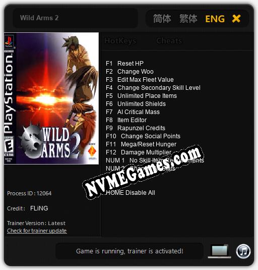 Wild Arms 2: Trainer +14 [v1.8]