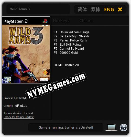 Wild Arms 3: Trainer +6 [v1.1]