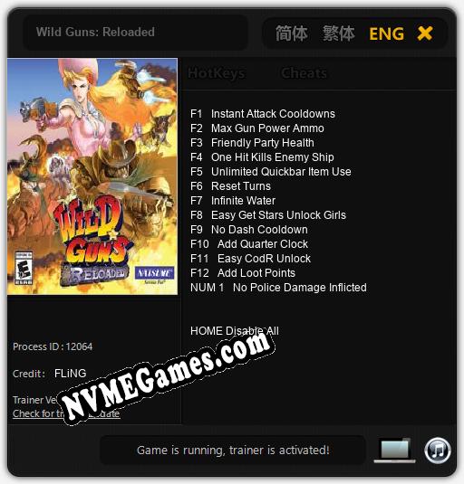 Wild Guns: Reloaded: Treinador (V1.0.98)