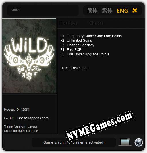 Treinador liberado para Wild [v1.0.4]