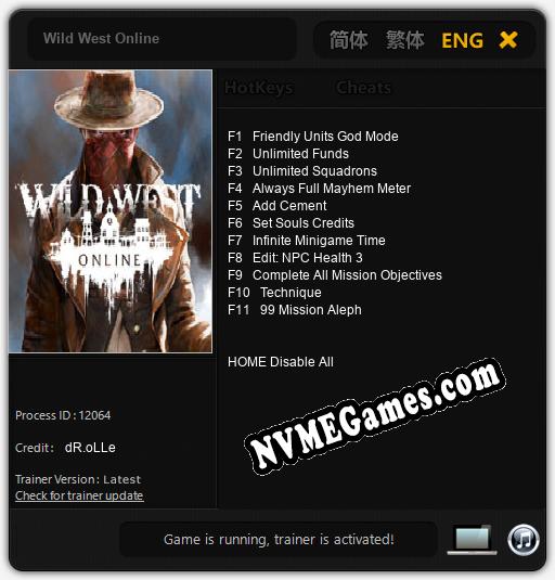 Wild West Online: Treinador (V1.0.76)