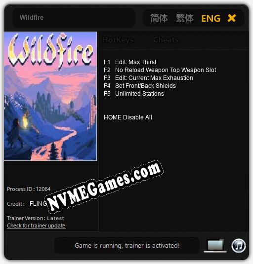 Wildfire: Cheats, Trainer +5 [FLiNG]