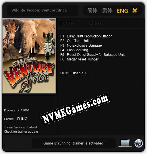 Treinador liberado para Wildlife Tycoon: Venture Africa [v1.0.6]