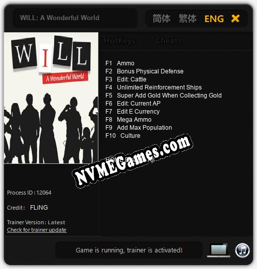 WILL: A Wonderful World: Cheats, Trainer +10 [FLiNG]