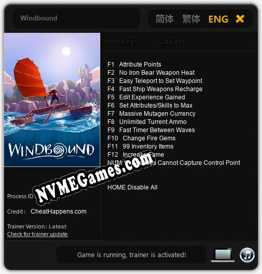 Treinador liberado para Windbound [v1.0.2]