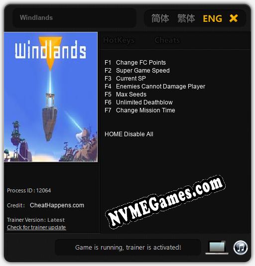 Treinador liberado para Windlands [v1.0.1]