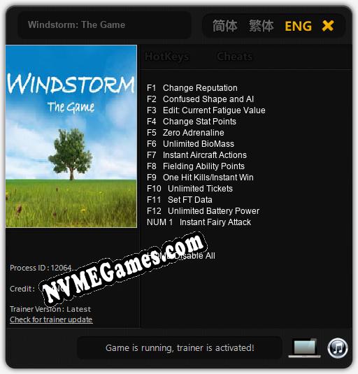 Treinador liberado para Windstorm: The Game [v1.0.2]