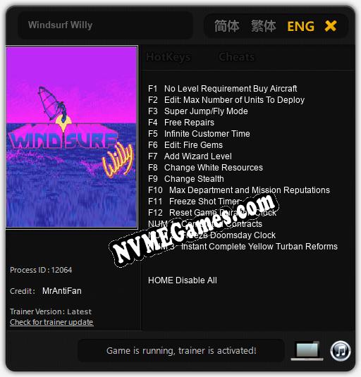 Windsurf Willy: Trainer +15 [v1.1]