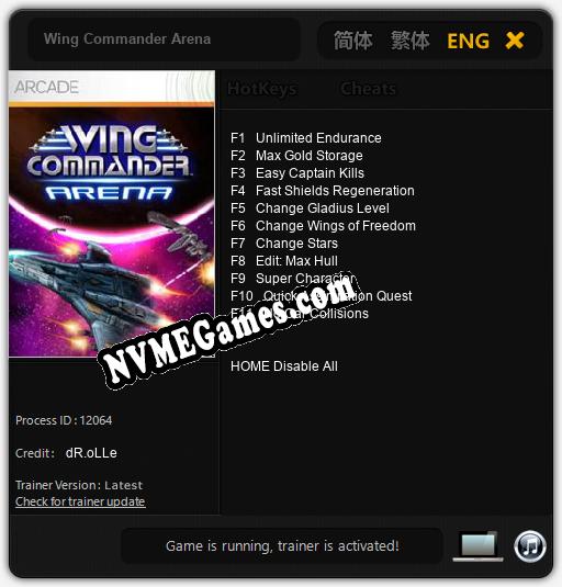 Wing Commander Arena: Cheats, Trainer +11 [dR.oLLe]