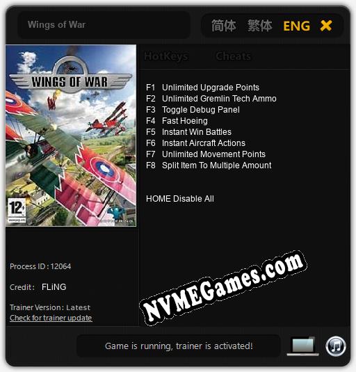 Wings of War: Cheats, Trainer +8 [FLiNG]