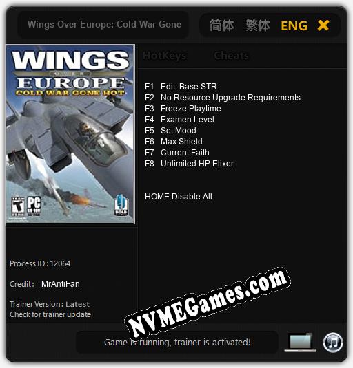 Treinador liberado para Wings Over Europe: Cold War Gone Hot [v1.0.4]