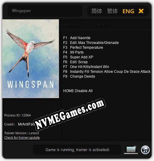 Wingspan: Treinador (V1.0.98)