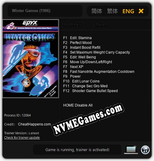 Winter Games (1986): Cheats, Trainer +12 [CheatHappens.com]