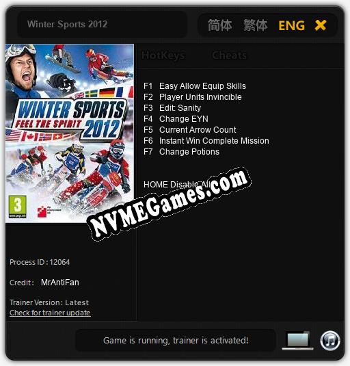 Treinador liberado para Winter Sports 2012 [v1.0.1]