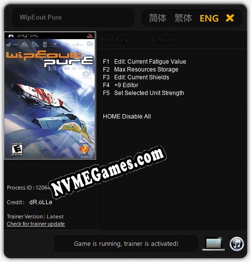 WipEout Pure: Treinador (V1.0.64)