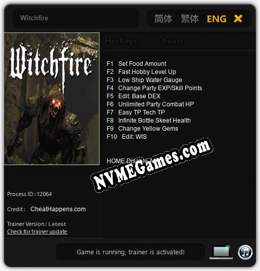 Witchfire: Treinador (V1.0.15)