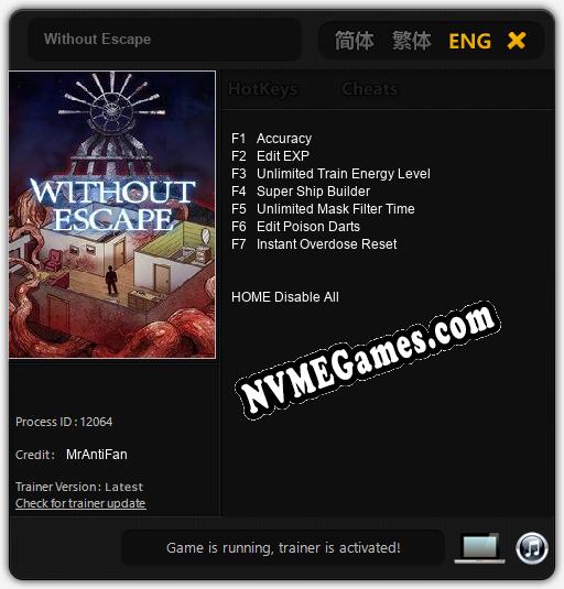 Without Escape: Cheats, Trainer +7 [MrAntiFan]