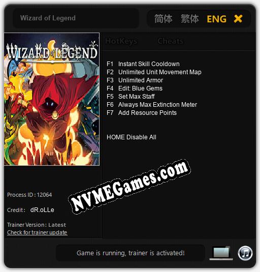 Wizard of Legend: Treinador (V1.0.13)