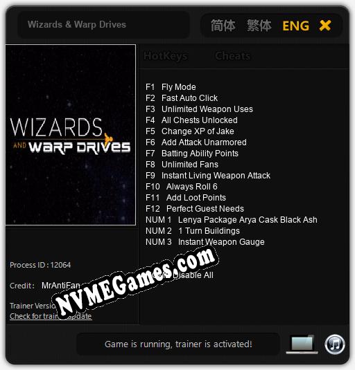 Wizards & Warp Drives: Cheats, Trainer +15 [MrAntiFan]