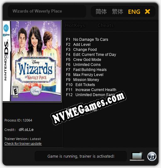 Treinador liberado para Wizards of Waverly Place [v1.0.4]