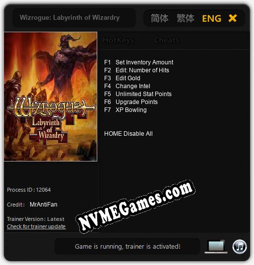 Wizrogue: Labyrinth of Wizardry: Cheats, Trainer +7 [MrAntiFan]