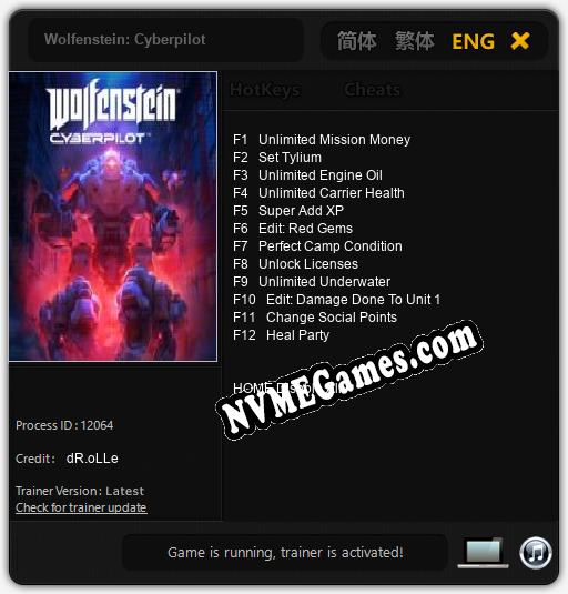 Wolfenstein: Cyberpilot: Trainer +12 [v1.5]