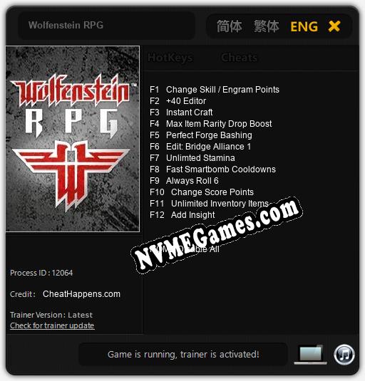 Treinador liberado para Wolfenstein RPG [v1.0.6]