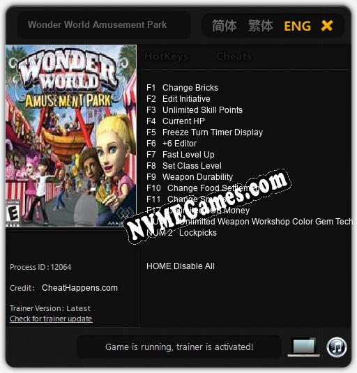 Wonder World Amusement Park: Cheats, Trainer +14 [CheatHappens.com]