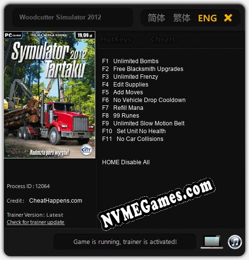 Woodcutter Simulator 2012: Treinador (V1.0.64)