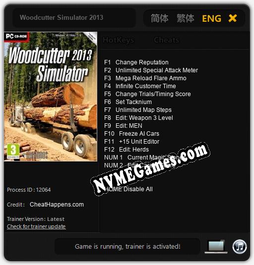 Treinador liberado para Woodcutter Simulator 2013 [v1.0.5]