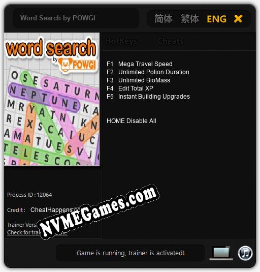 Word Search by POWGI: Treinador (V1.0.78)