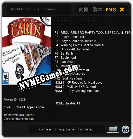 Treinador liberado para World Championship Cards [v1.0.6]