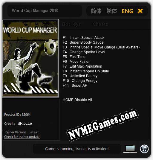 World Cup Manager 2010: Trainer +11 [v1.8]