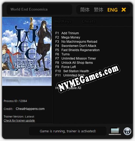 World End Economica: Cheats, Trainer +11 [CheatHappens.com]