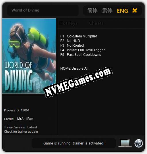 World of Diving: Treinador (V1.0.1)