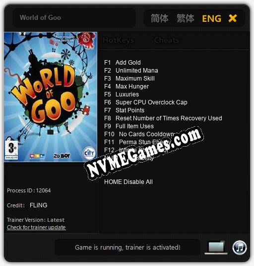 World of Goo: Cheats, Trainer +13 [FLiNG]