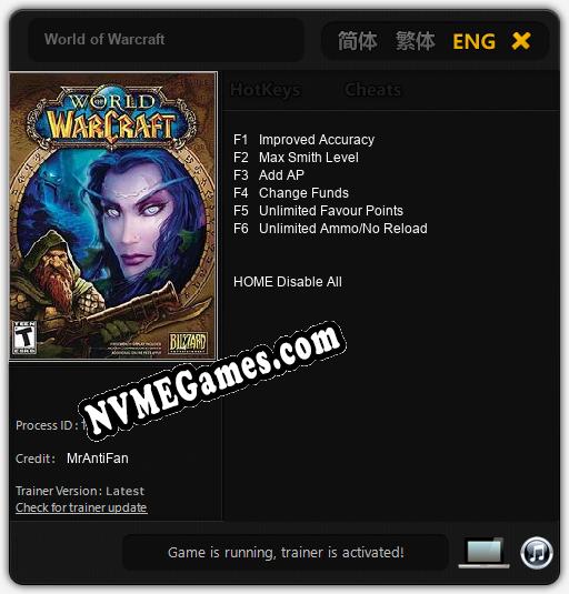 World of Warcraft: Trainer +6 [v1.6]