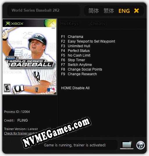 World Series Baseball 2K2: Cheats, Trainer +9 [FLiNG]