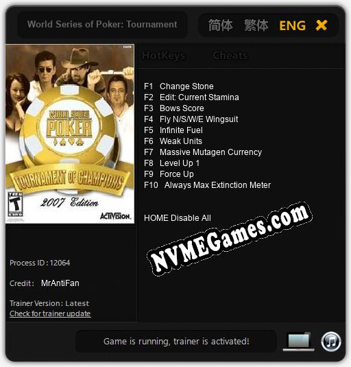 Treinador liberado para World Series of Poker: Tournament of Champions [v1.0.8]