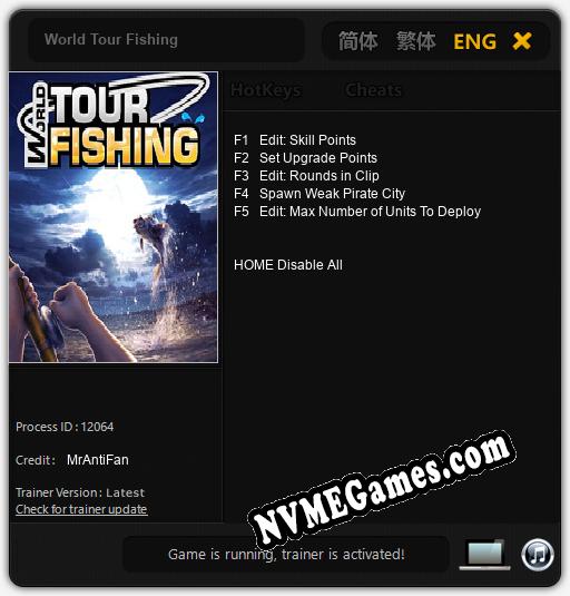 World Tour Fishing: Treinador (V1.0.97)